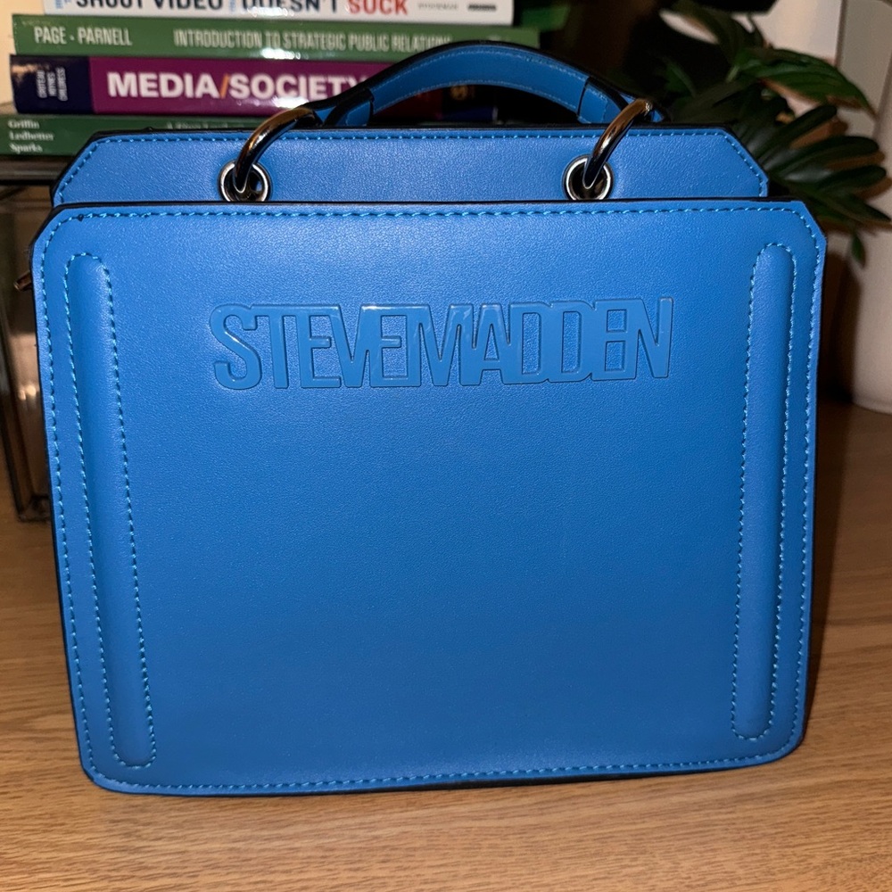 Steve Madden Bevelyn Satchel Crossbody Bag Blue